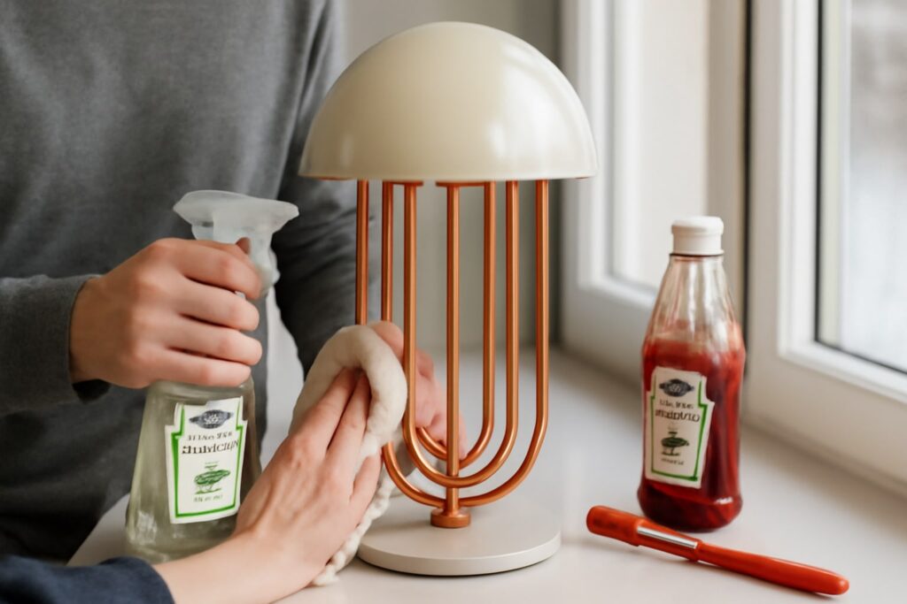 how to clean a mid century modern lamp