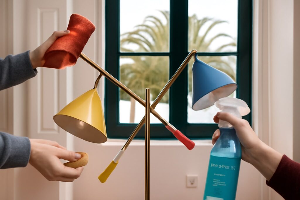 how to clean a mid century modern lamp