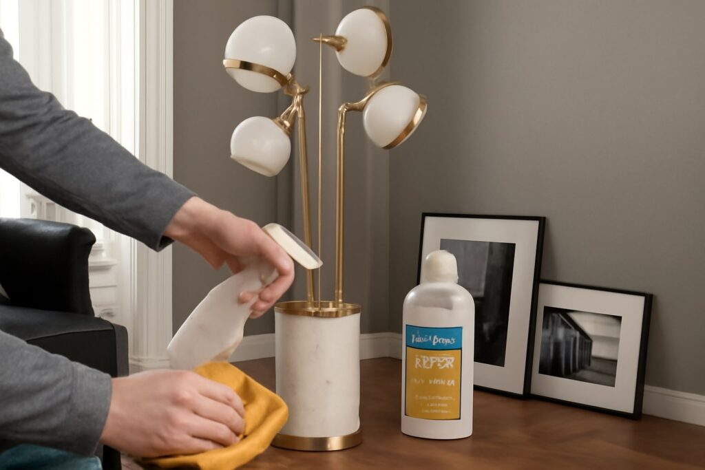 how to clean a mid century modern lamp