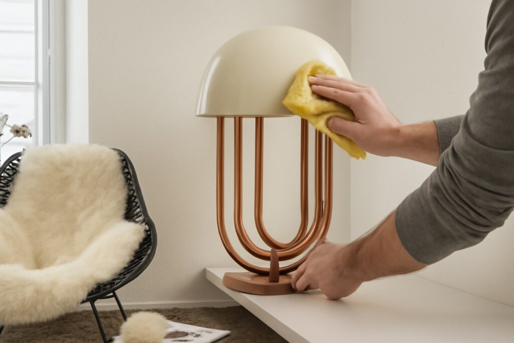 how to clean a mid century modern lamp