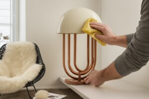 how to clean a mid century modern lamp