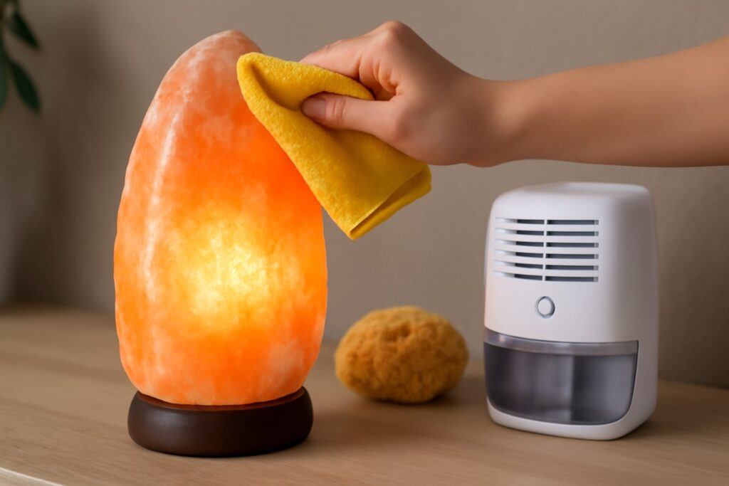 how to clean a salt lamp
