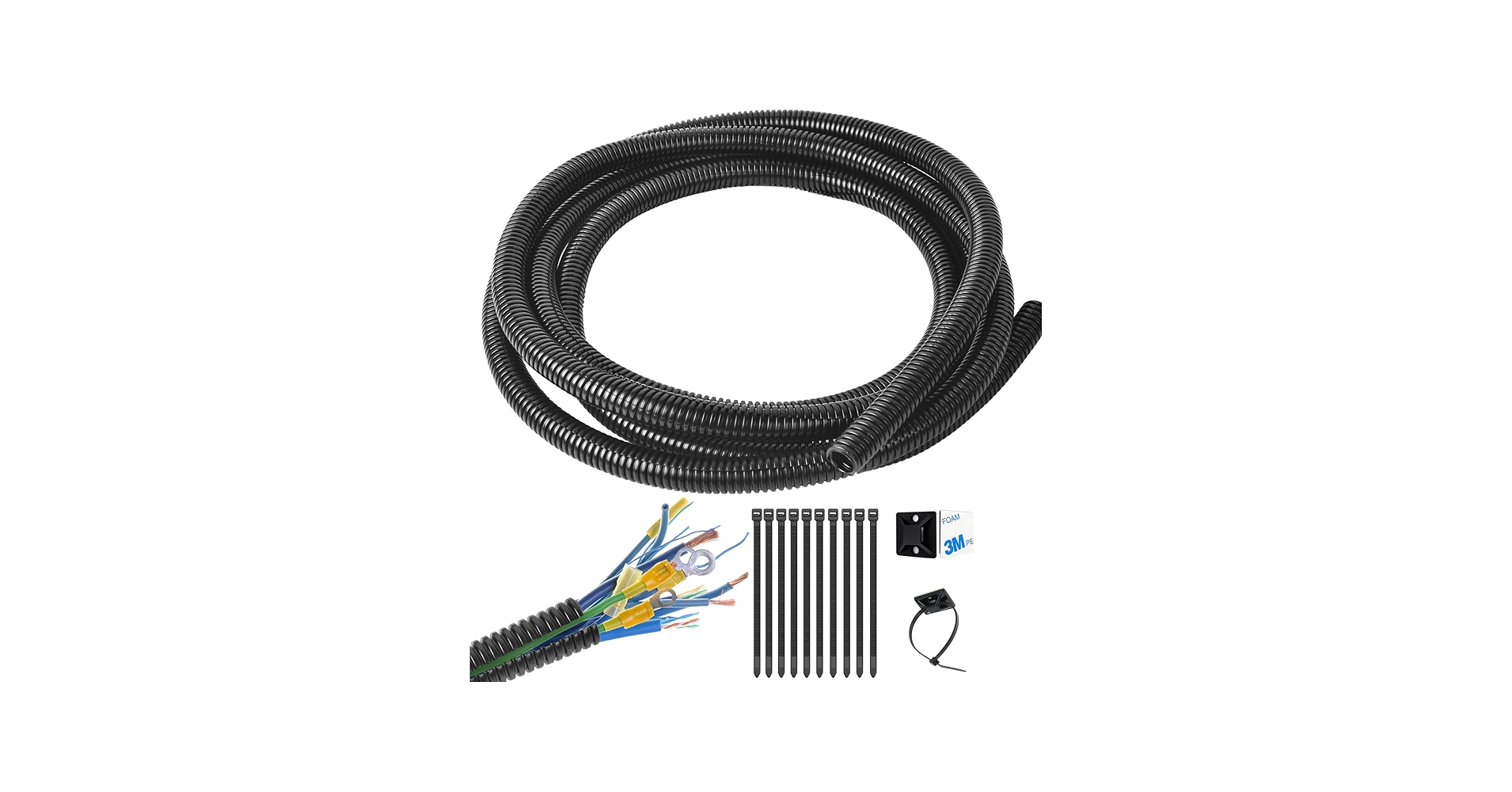 1/4 Inch Wire Loom Split Tubing - 30 ft Cord Protector