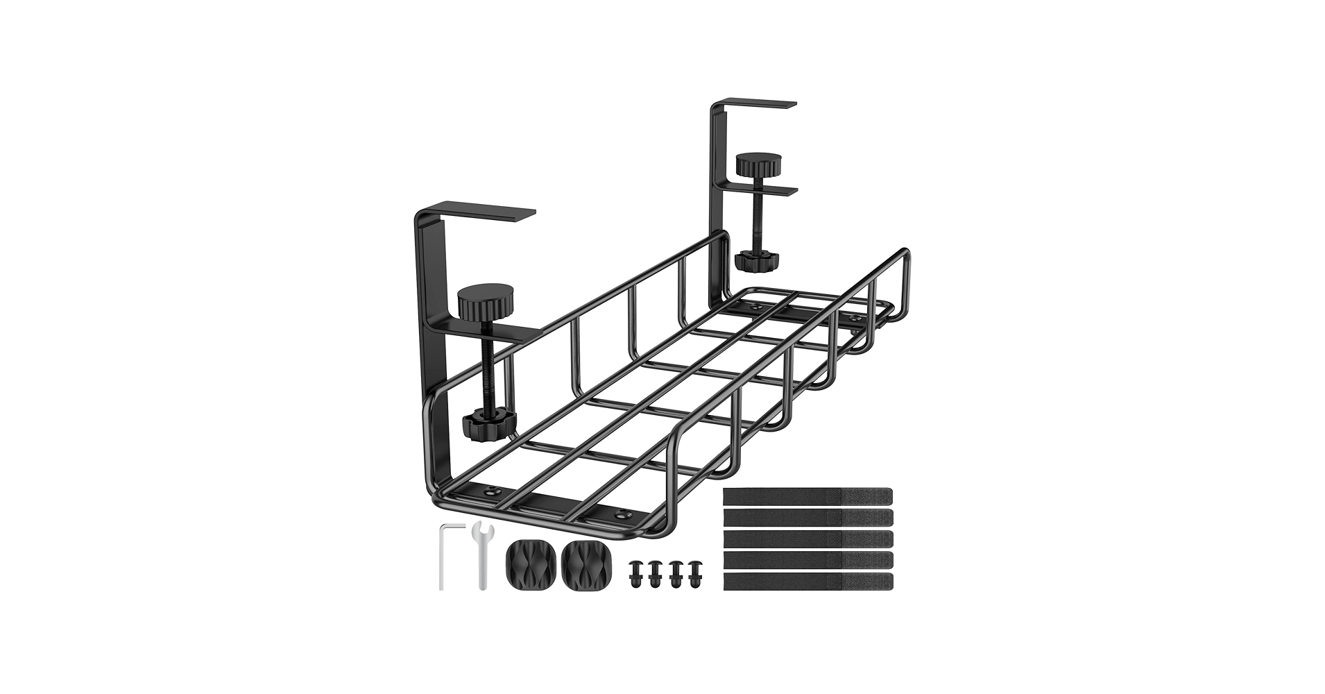 15.7” Under Desk Cable Management Tray, No Drill