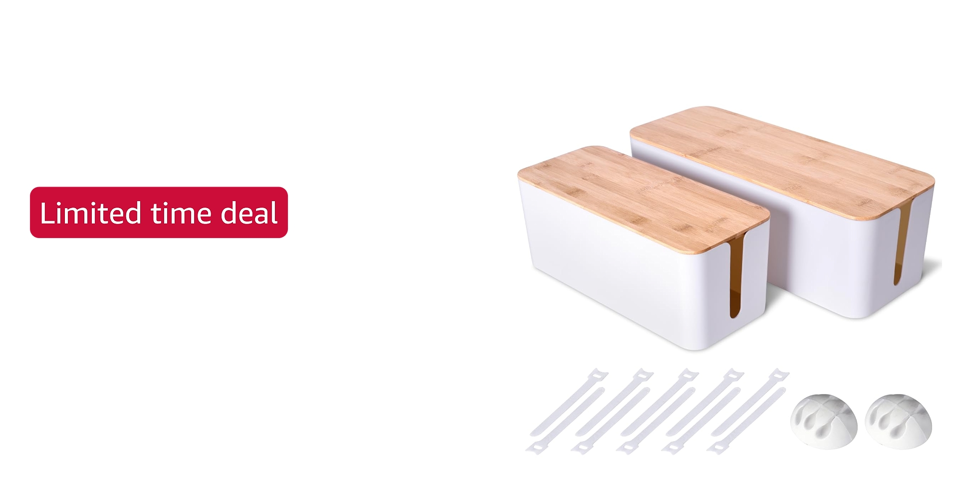 2 Pack Large Cable Management Box – Wooden