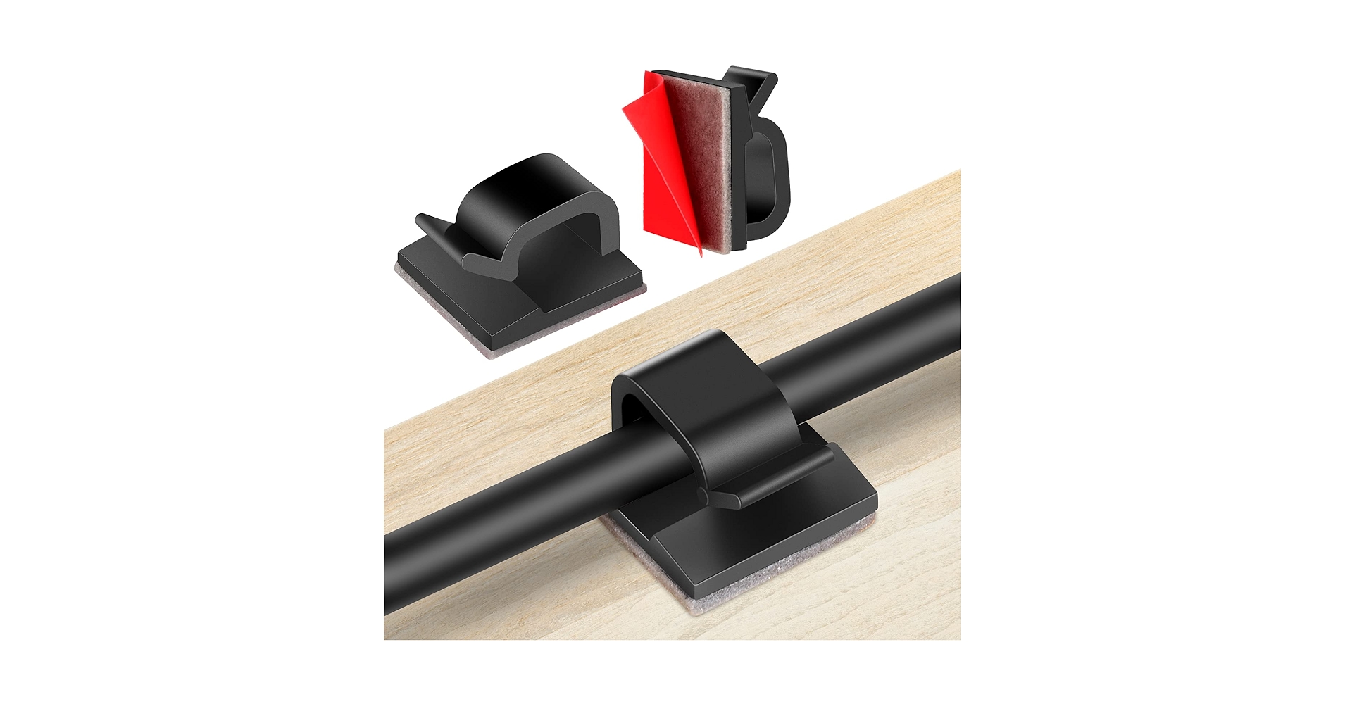 60 PCS Adhesive Cable Clips, Upgraded Wall Wire Clips for Cable