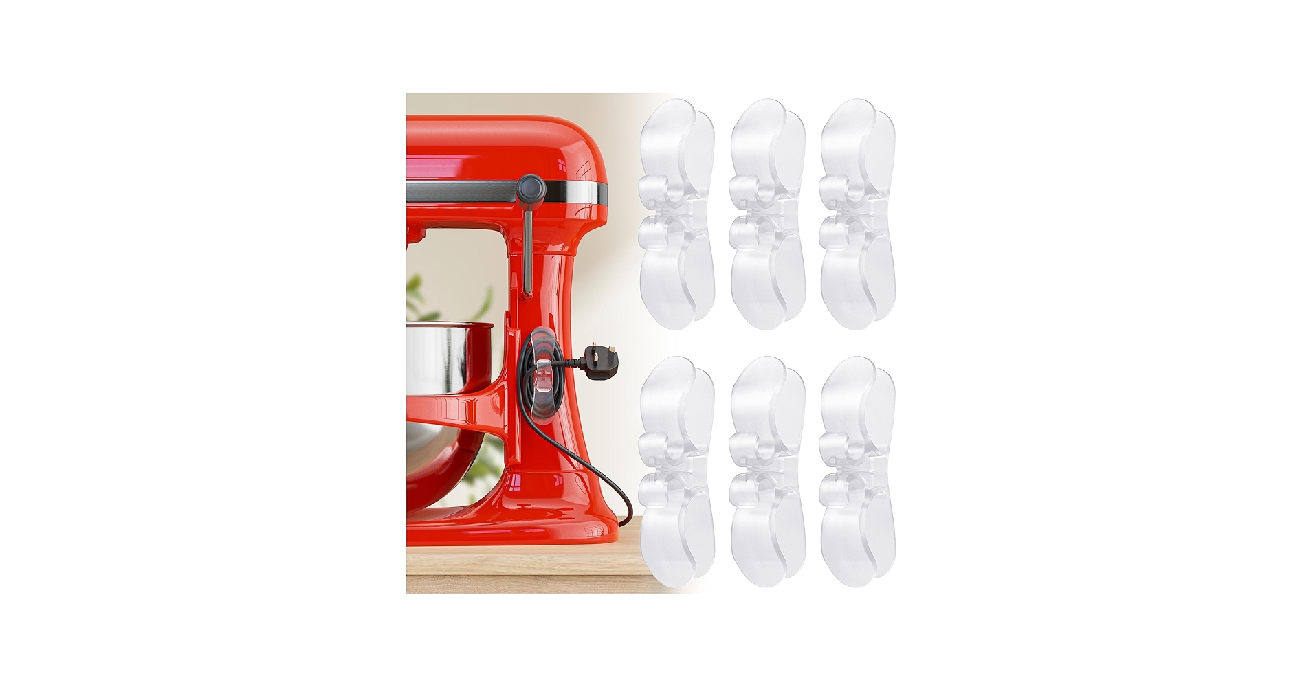 6PCS Clear Cord Organizer for Appliances, Kitchen