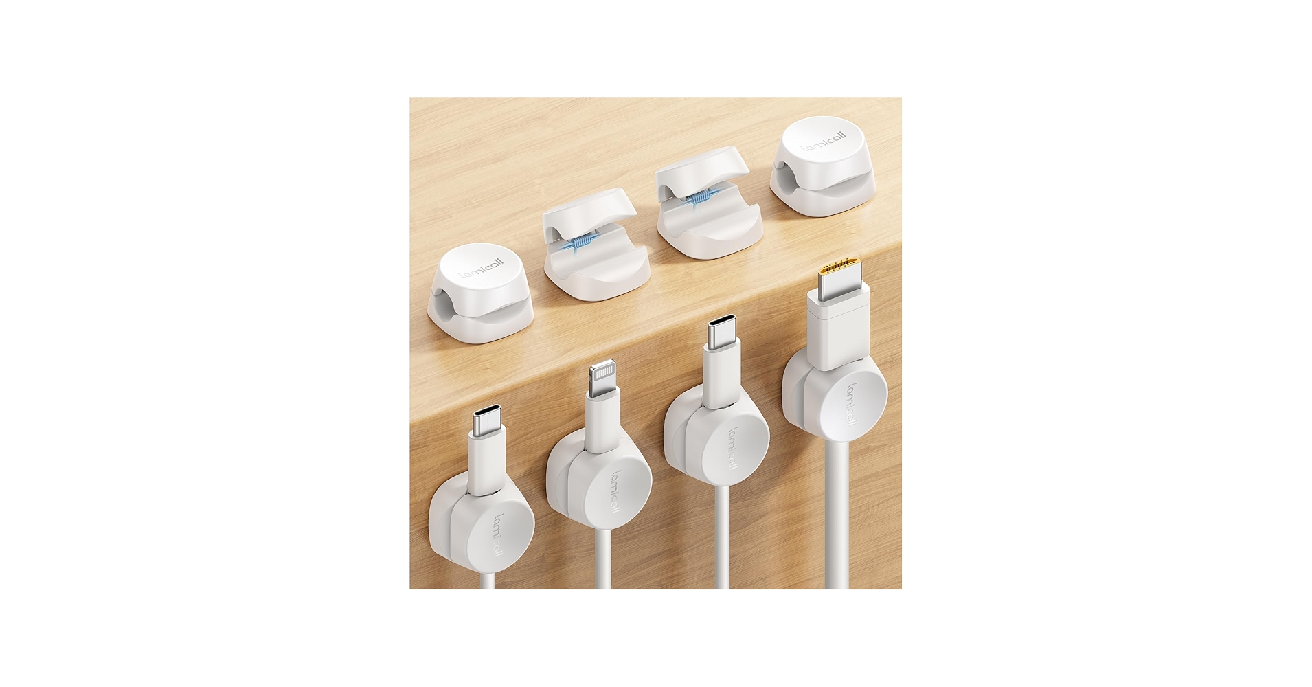 8Pack Cord Organizer [1s Lock] Spring Cable