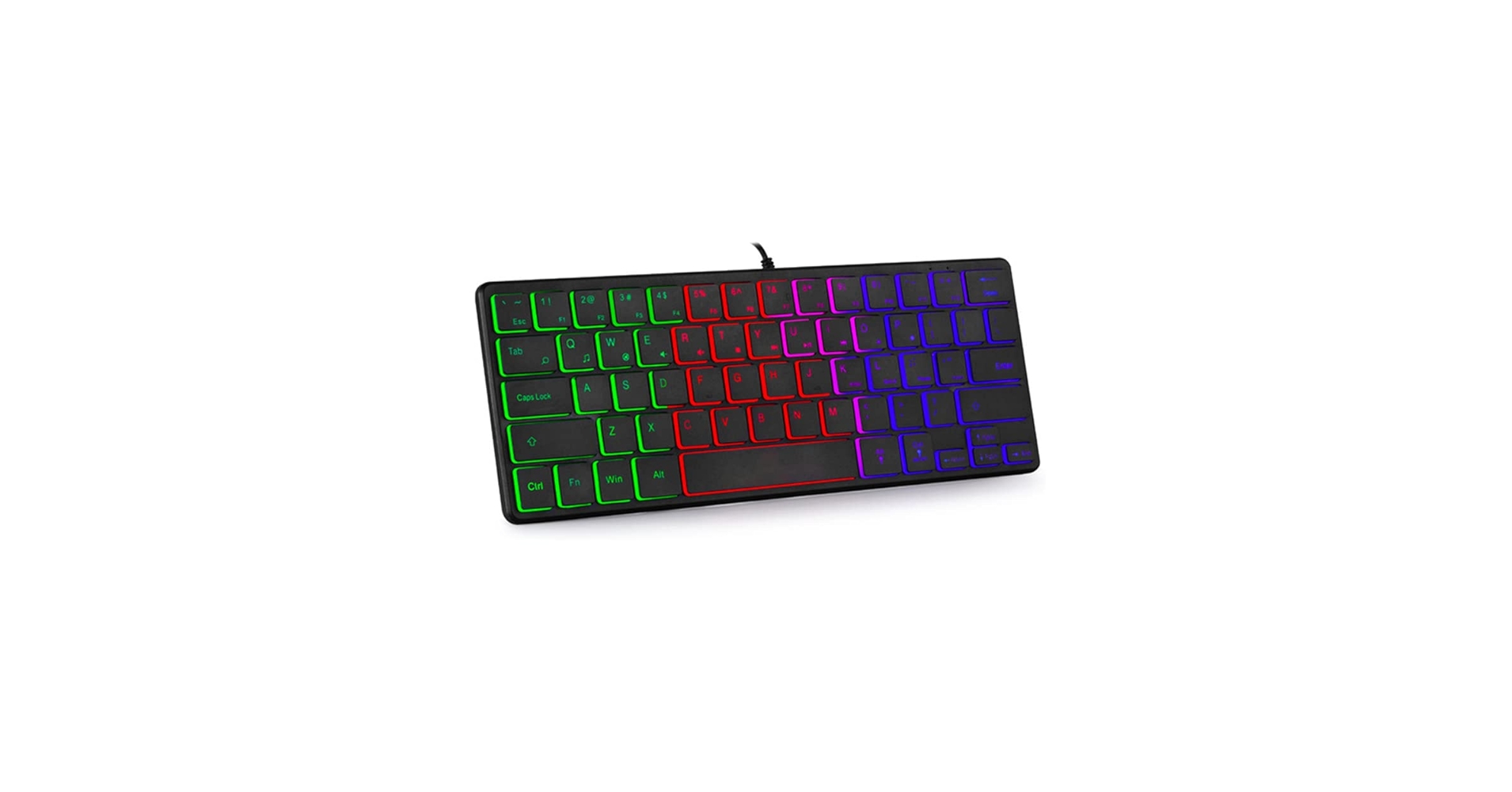 abucow Backlit Mini Keyboard USB Wired Portable