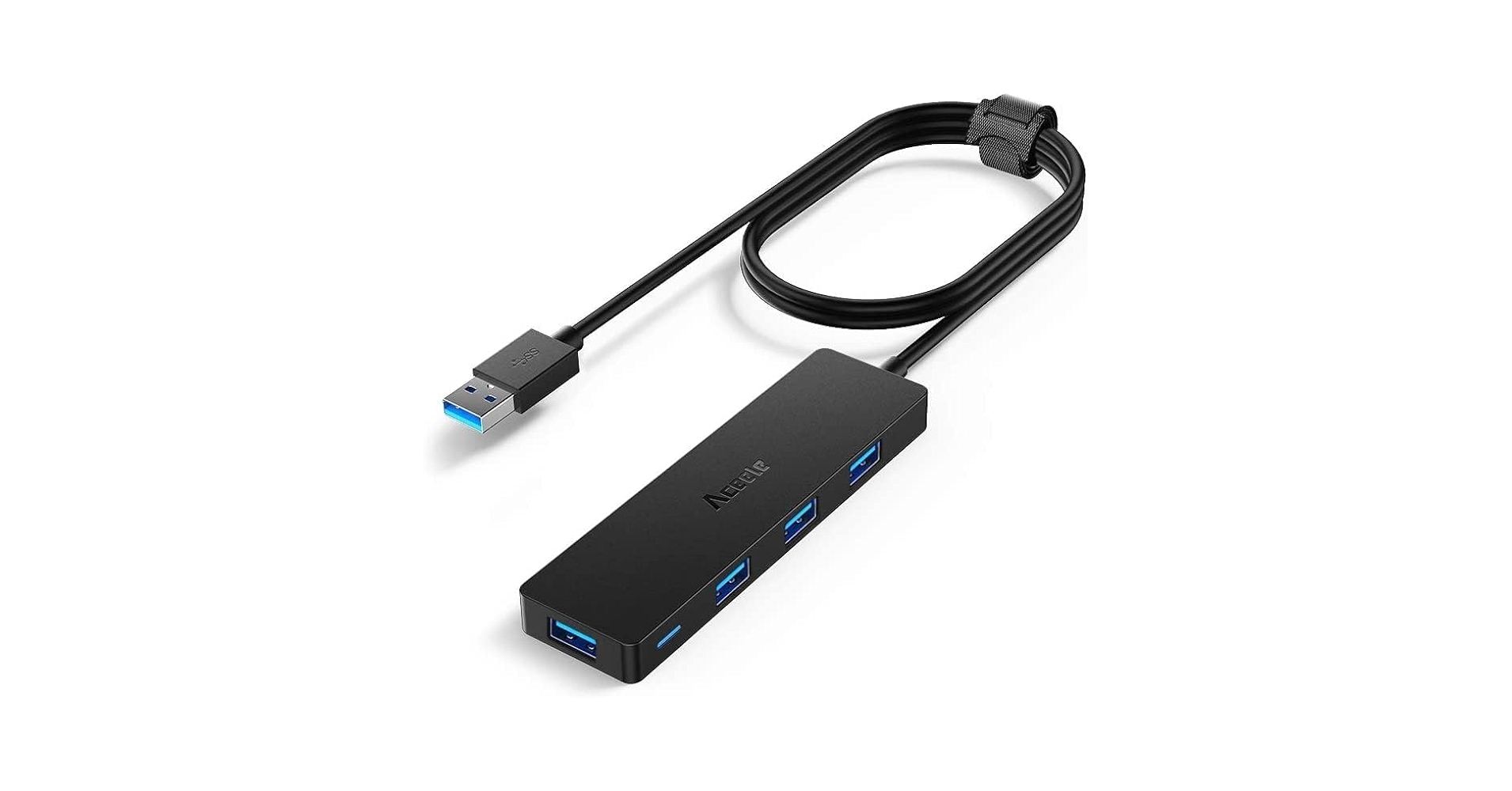 Aceele USB Hub 3.0 Splitter with 4ft Extension Long