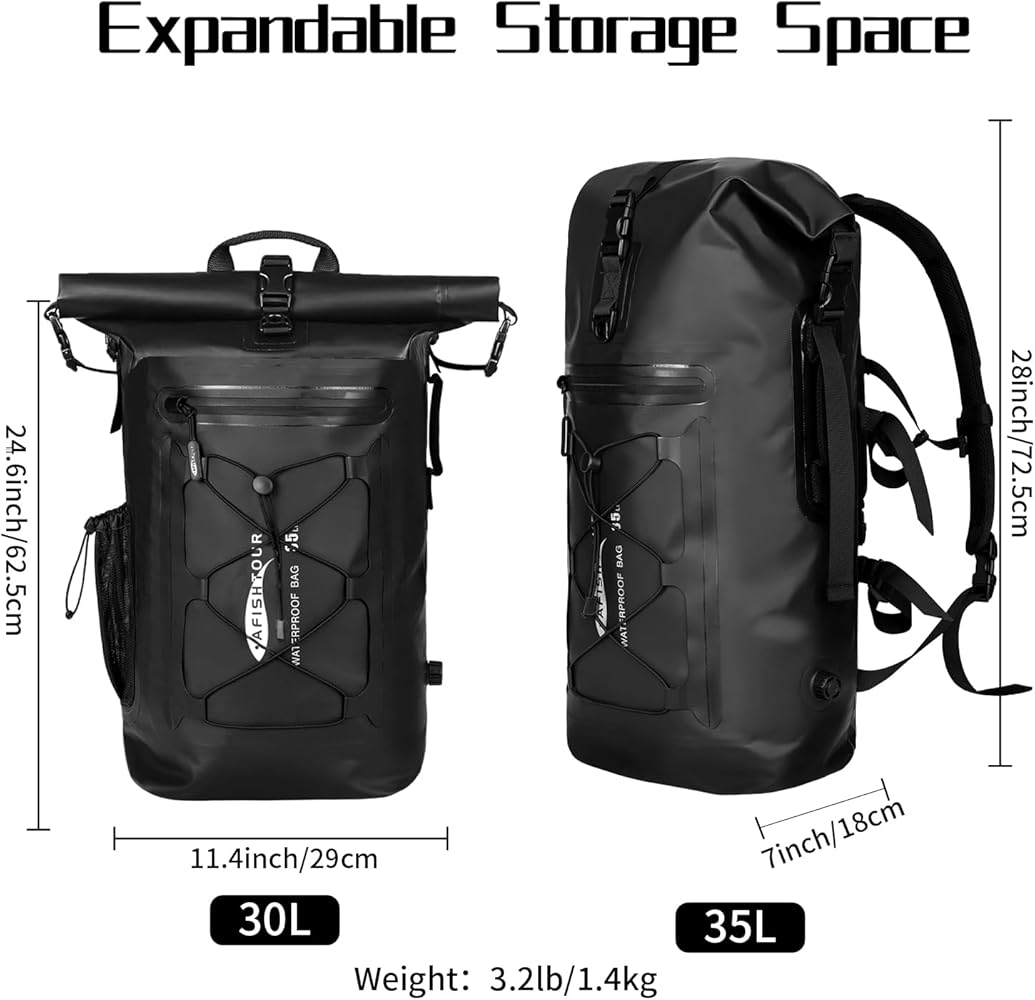 AFISHTOUR 35L Waterproof Backpack for Men and
