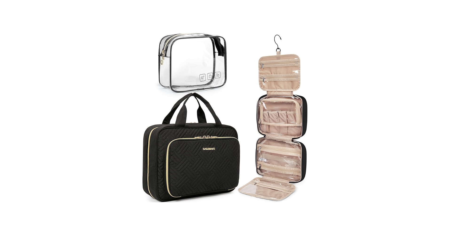 BAGSMART Toiletry Bag Hanging Travel Makeup