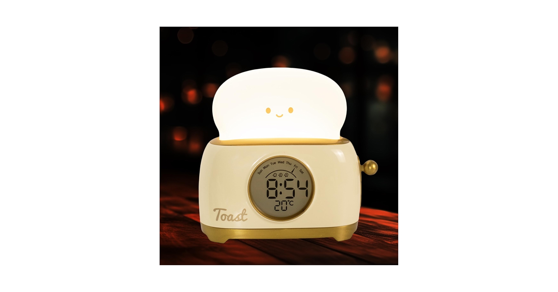 Bestfaith Kids Toast Night Light Alarm Clock, Kids