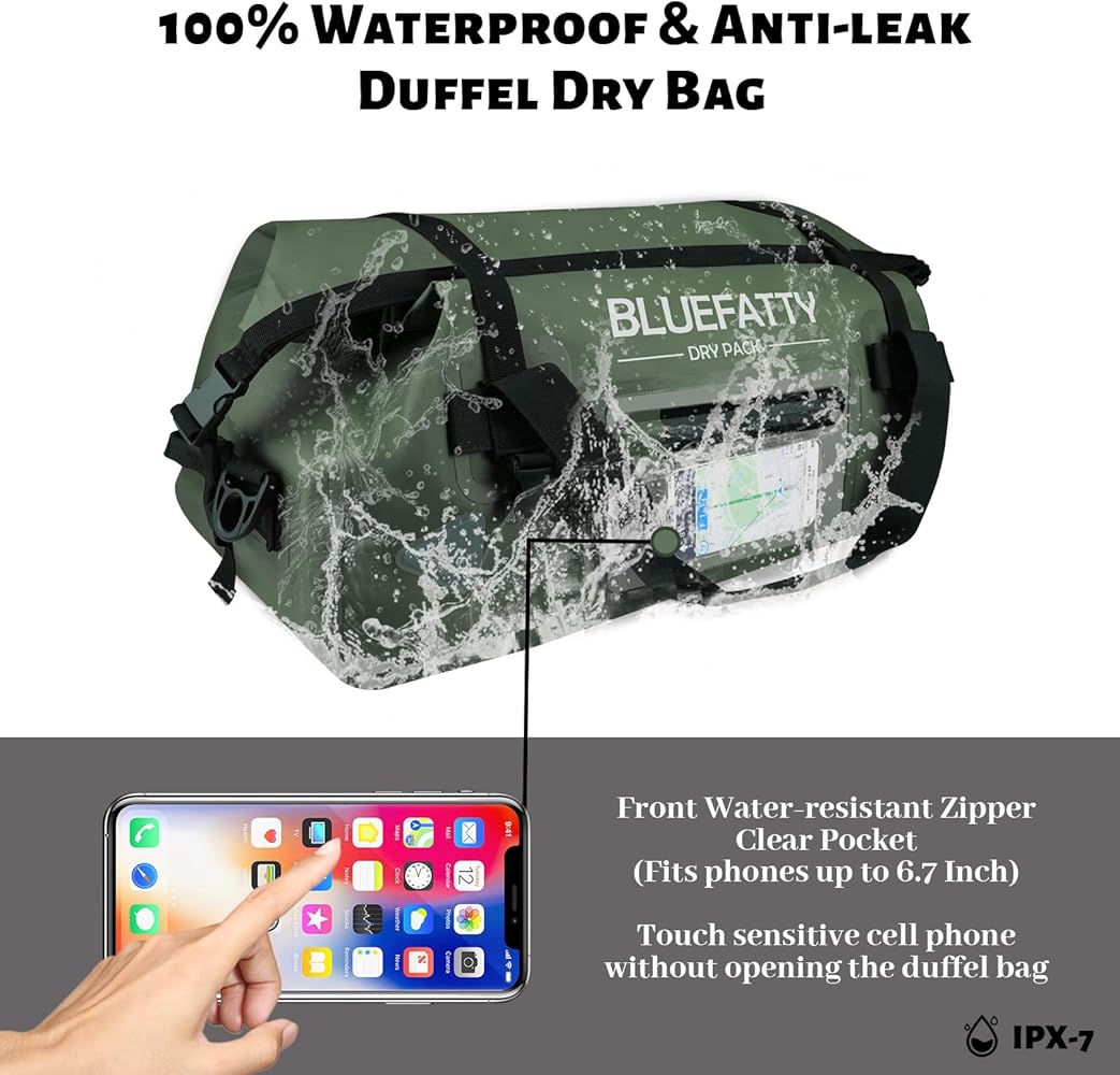 BLUEFATTY Waterproof Motorcycle Duffel Bag Roll