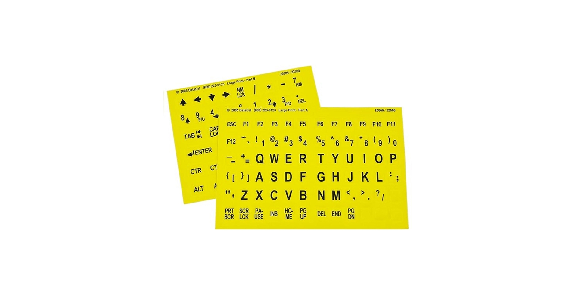 Braille with Large Print Keyboard Stickers Combined