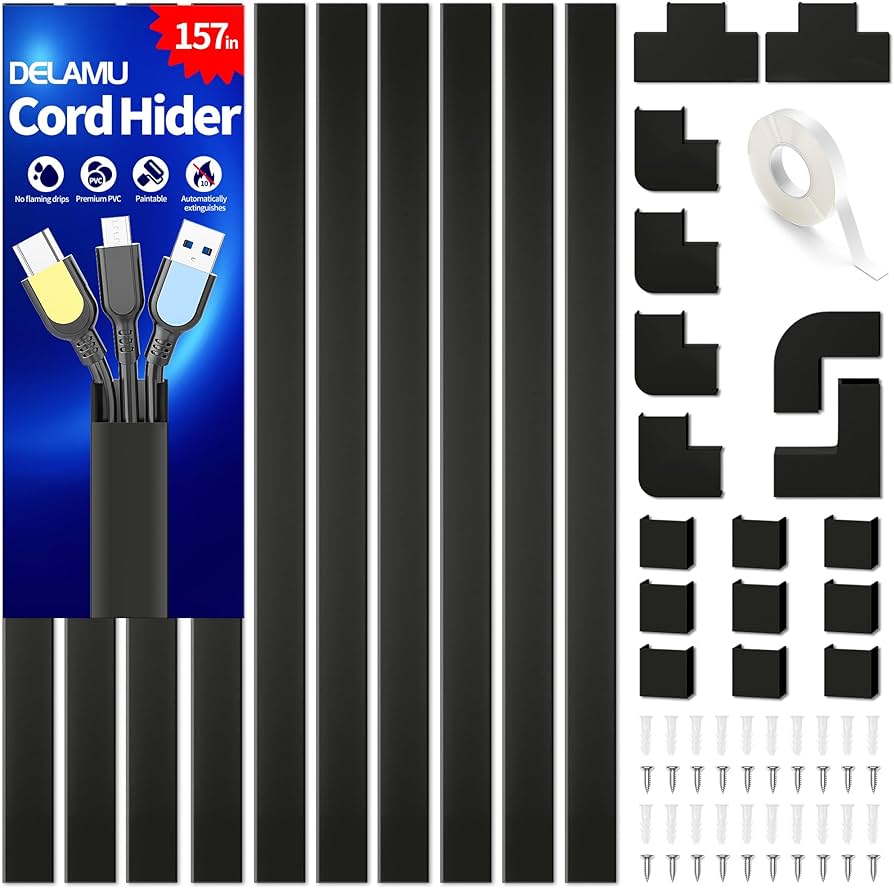 Cable Hider, 157in Delamu Cord Hider Wall for Wall