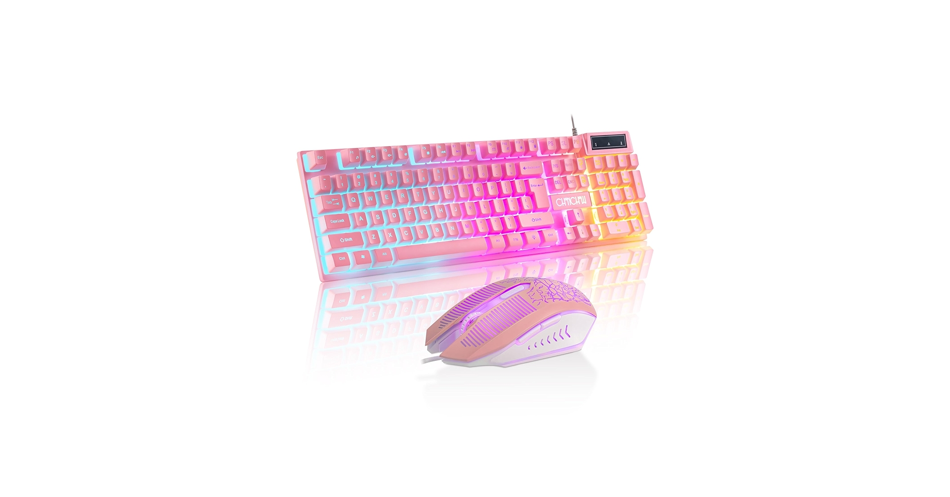 CHONCHOW Pink Gaming Keyboard and Mouse