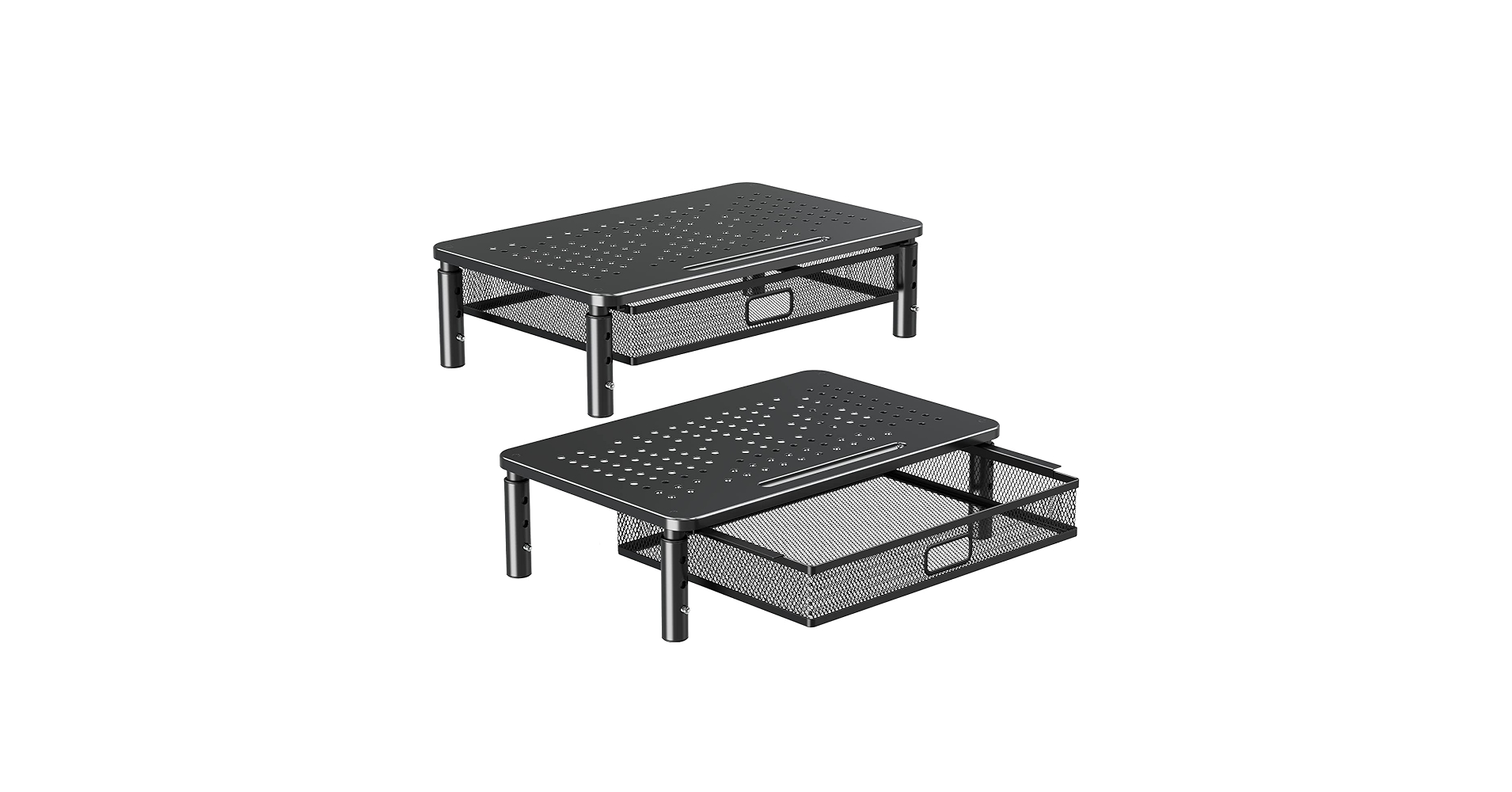 ELIVED 2 Pack Monitor Stand Riser with Drawer, 3