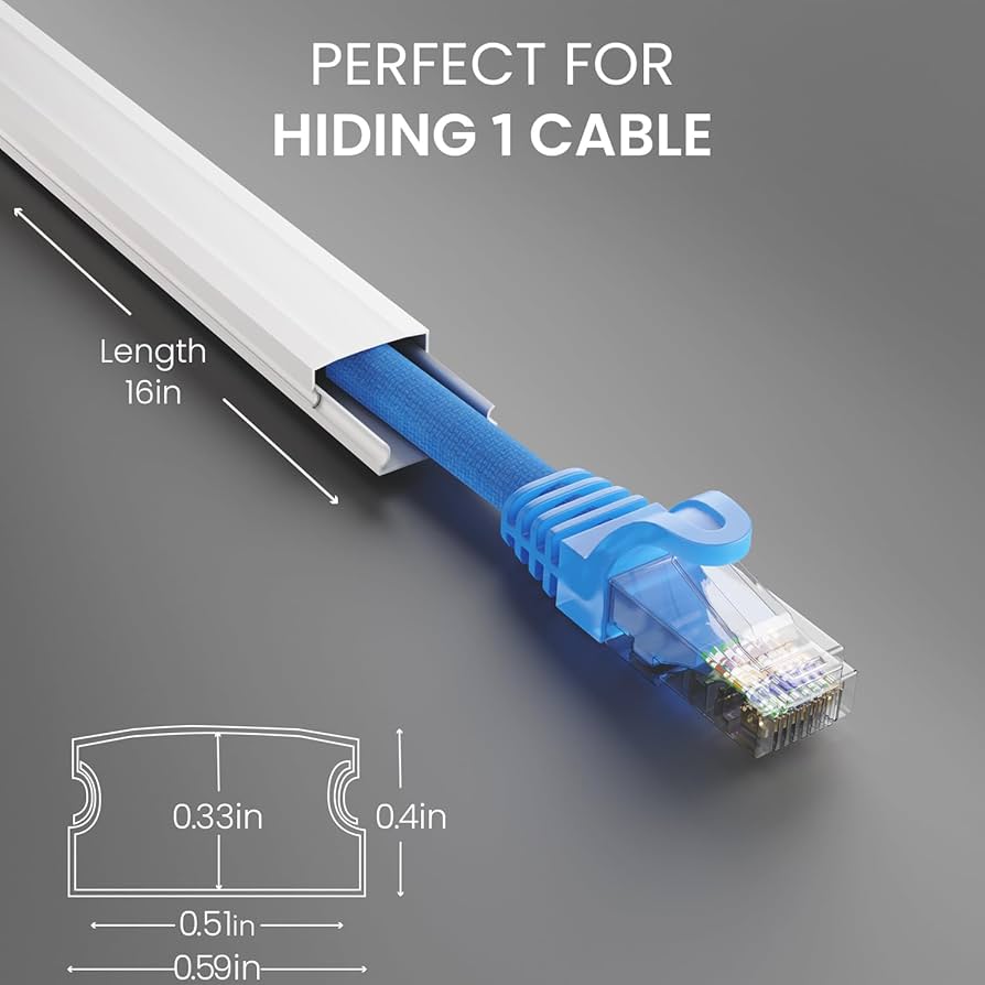 EVEO Cable Hider - One Cord Hider 300” Cord Cover Wall Cable