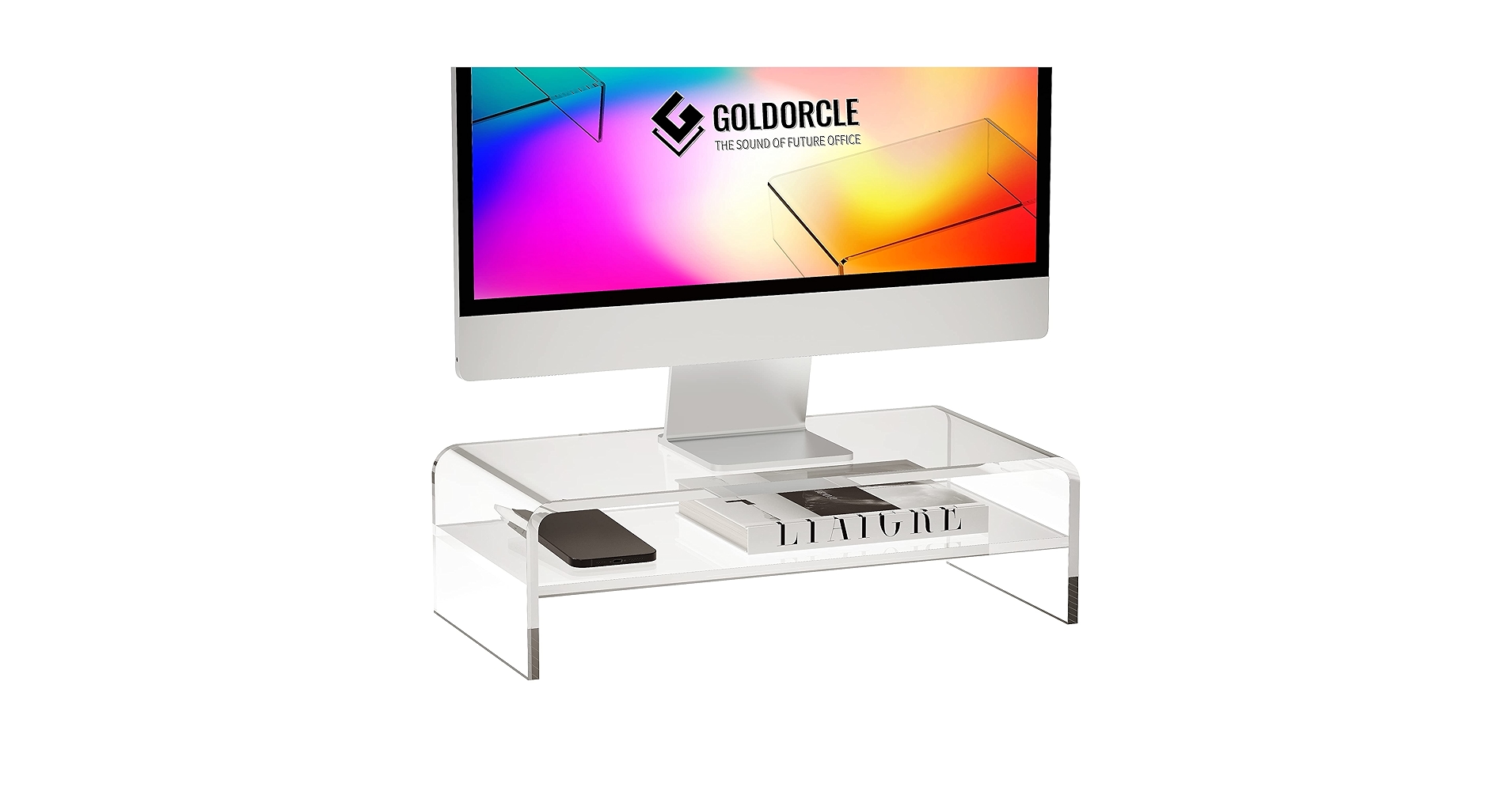 GoldOrcle Acrylic Monitor Stand Riser Clear