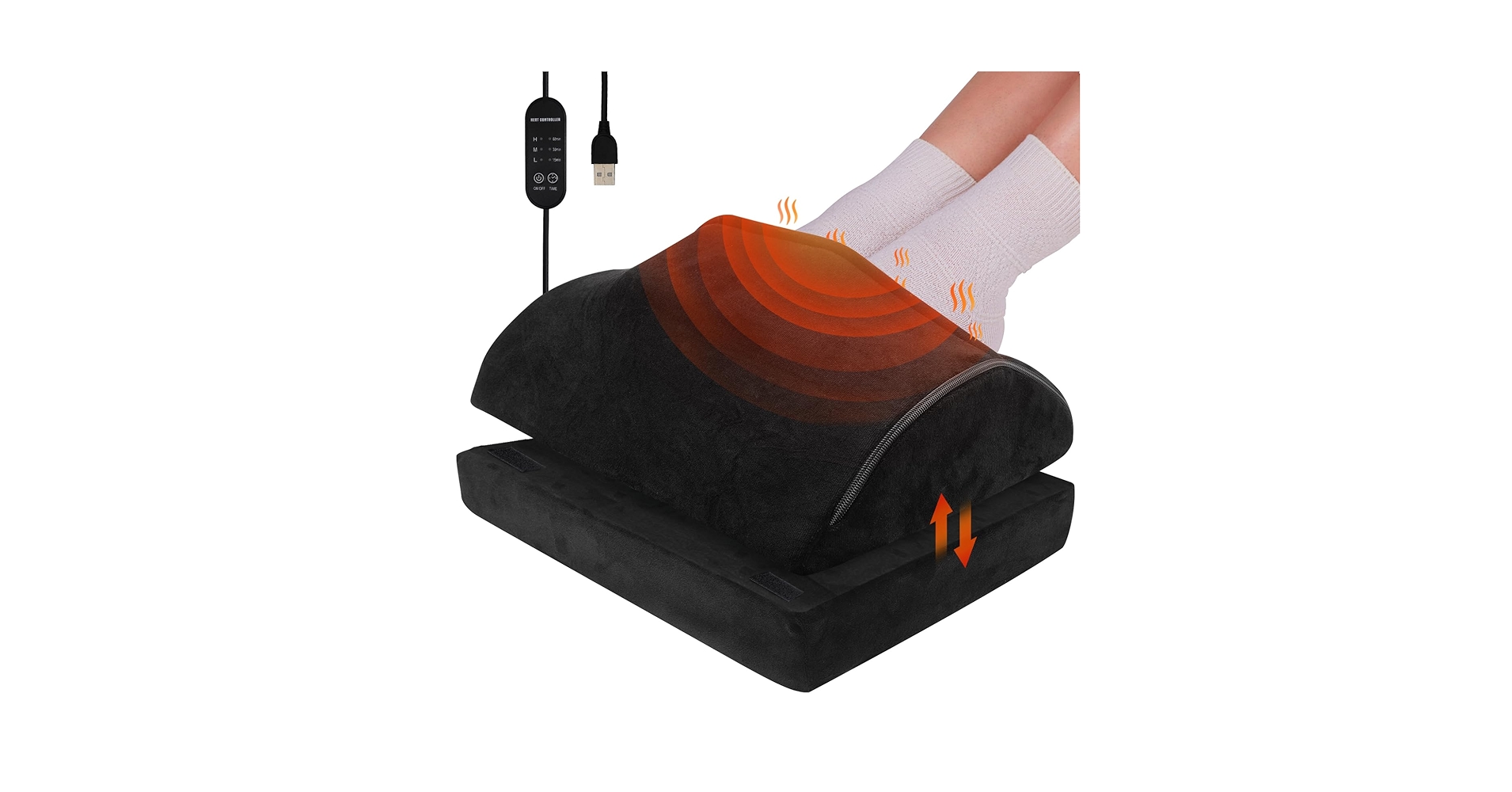 HAMOPY Heated Foot Rest for Under Desk with Pad