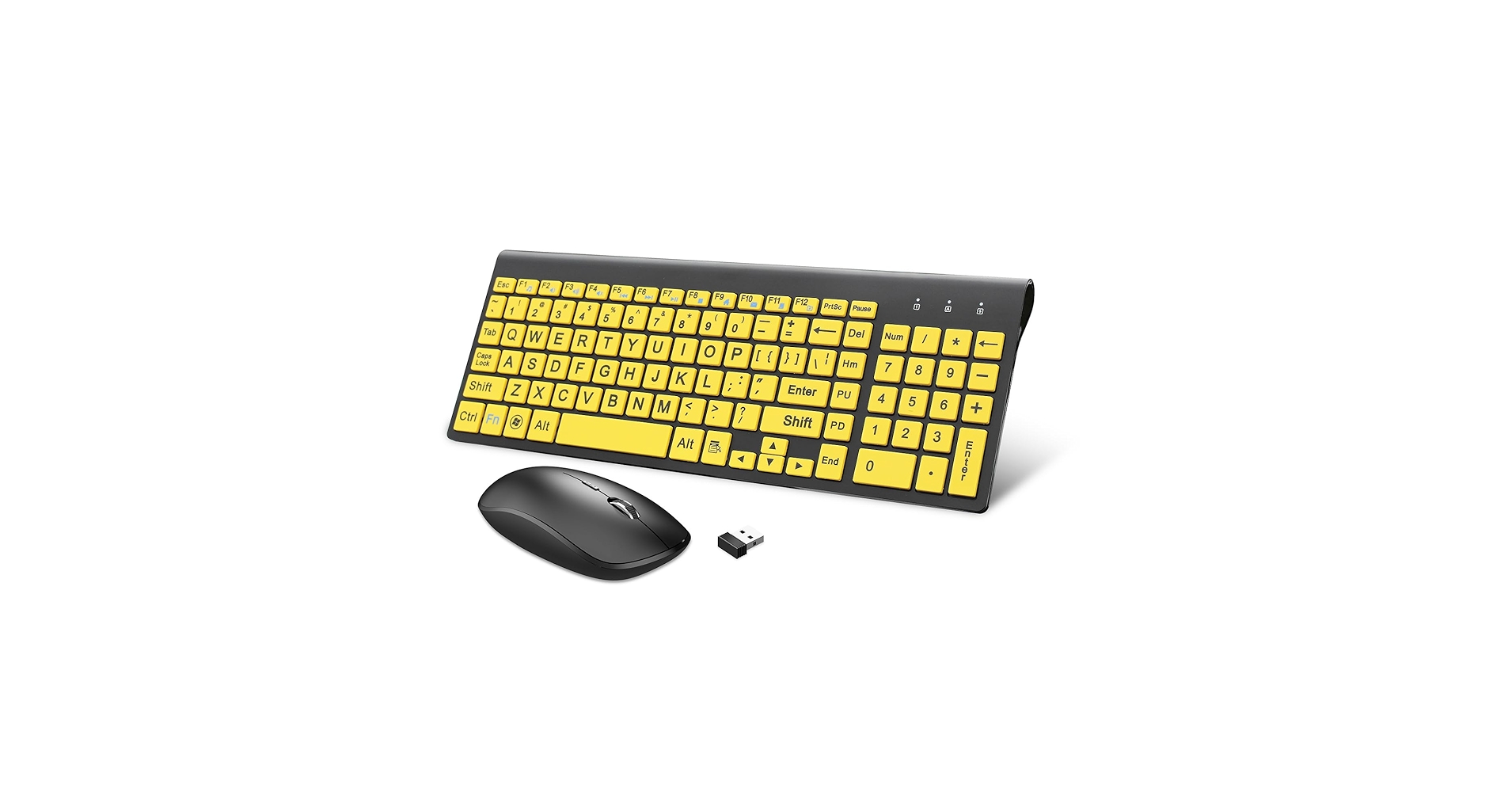 HXMJ-Wireless Large Print Keyboard and Mouse Set