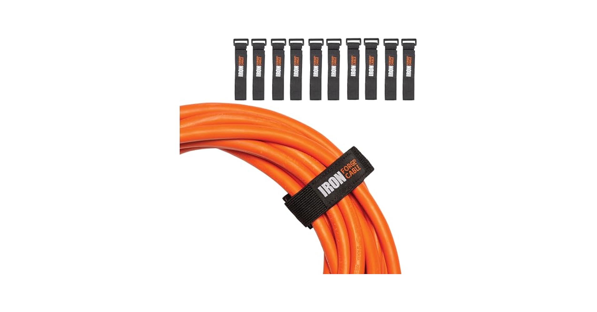 Iron Forge Cable Extension Cord Wrap Organizer, 10 Pack of Elastic