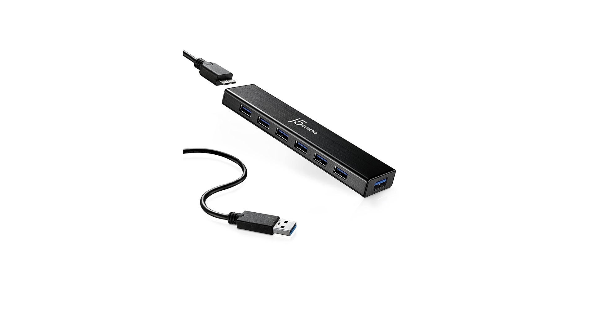 j5create 7-Port Powered USB 3.0 Data Hub with 3.3 ft