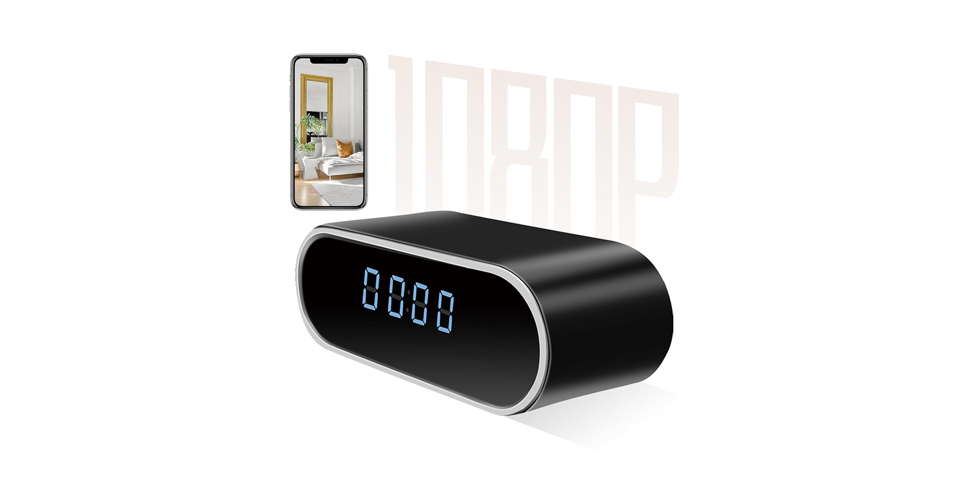 Jigayao Hidden Camera Clock 1080P WiFi Security