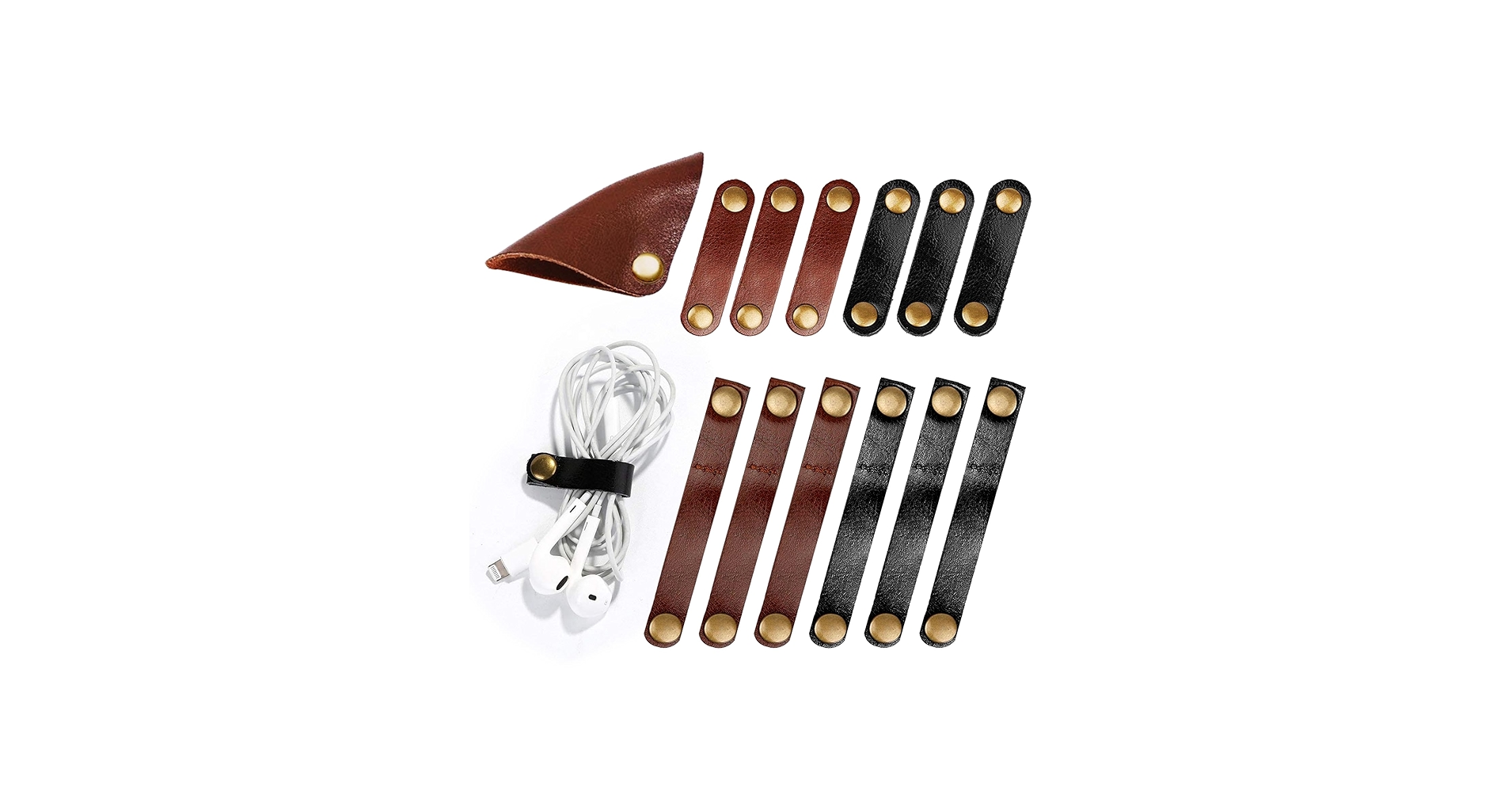 Kanemc 13Pcs Leather Cord Organizer, 3-Sizes