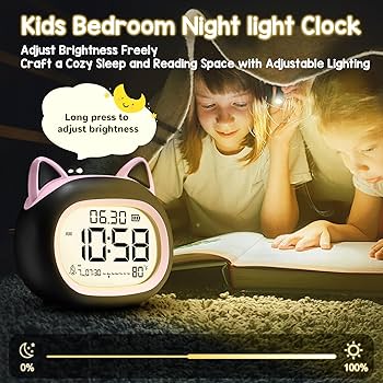 Kids Alarm Clock with Night Light for Kids, Small