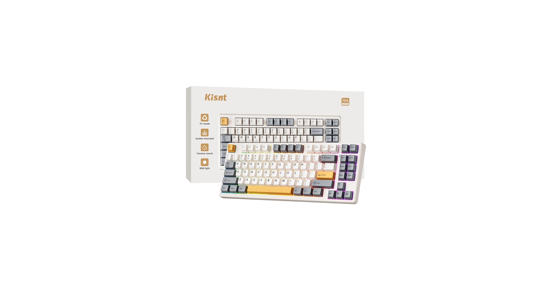 Kisnt Wireless Mechanical Keyboard,Gasket Mounted