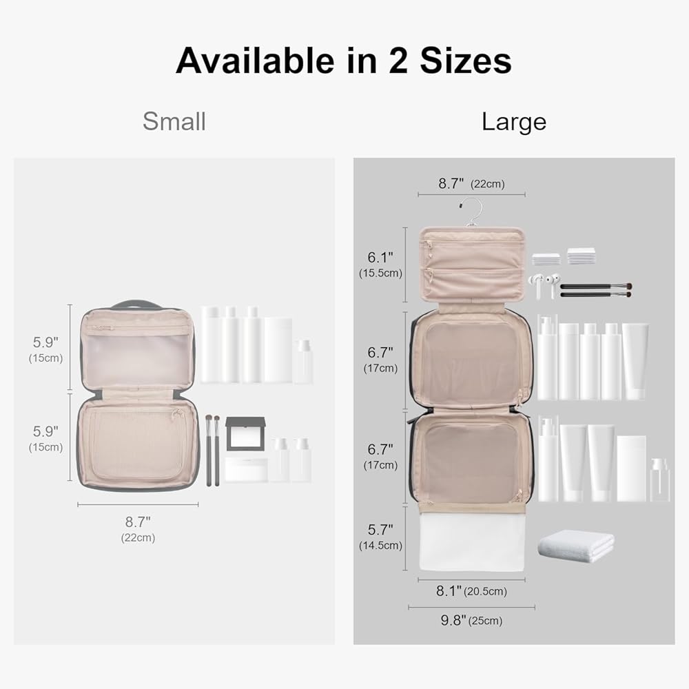 LEVEL8 Travel Toiletry Bag for Women Men, Travel Organizer Water