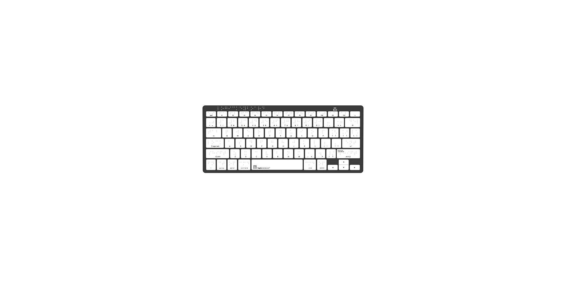 Logickeyboard with Braille 6 dot Alphabet • Wireless