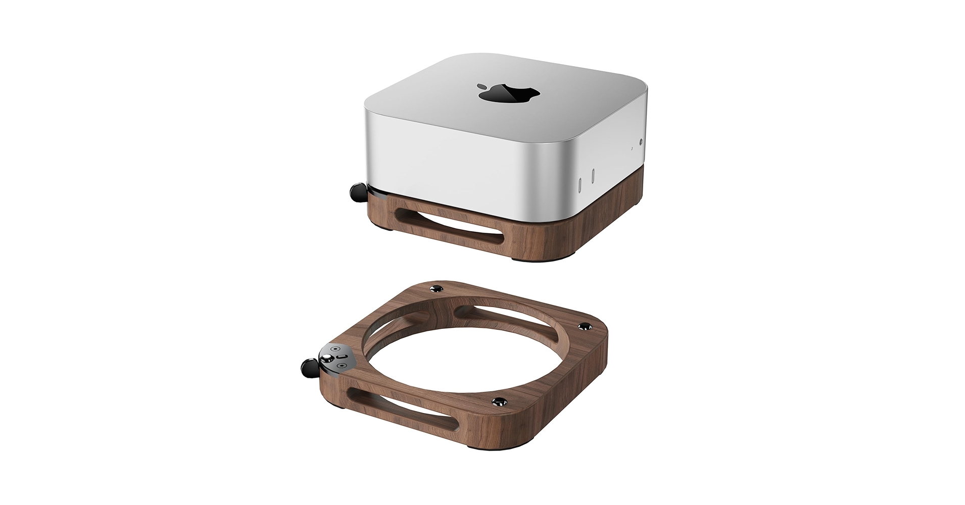 Mac Mini M4 Stand Accessories - Wooden Desk