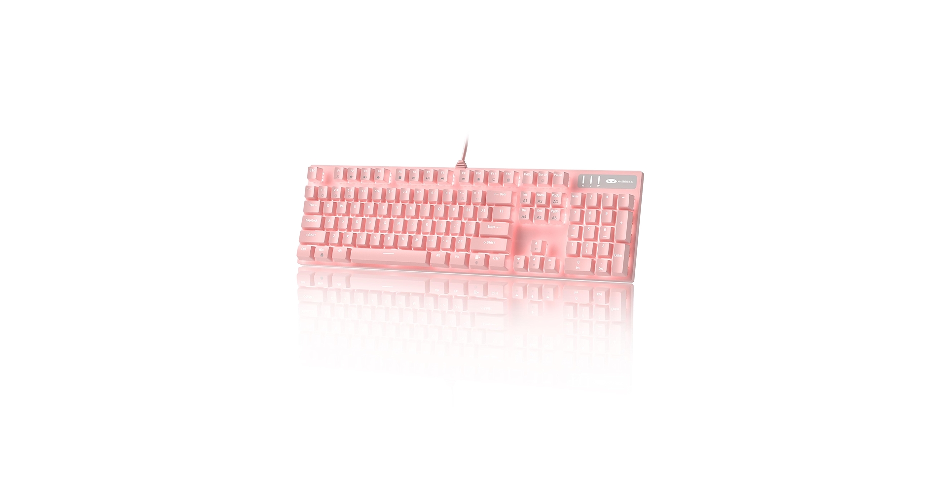MageGee Pink Gaming Keyboard USB Wired