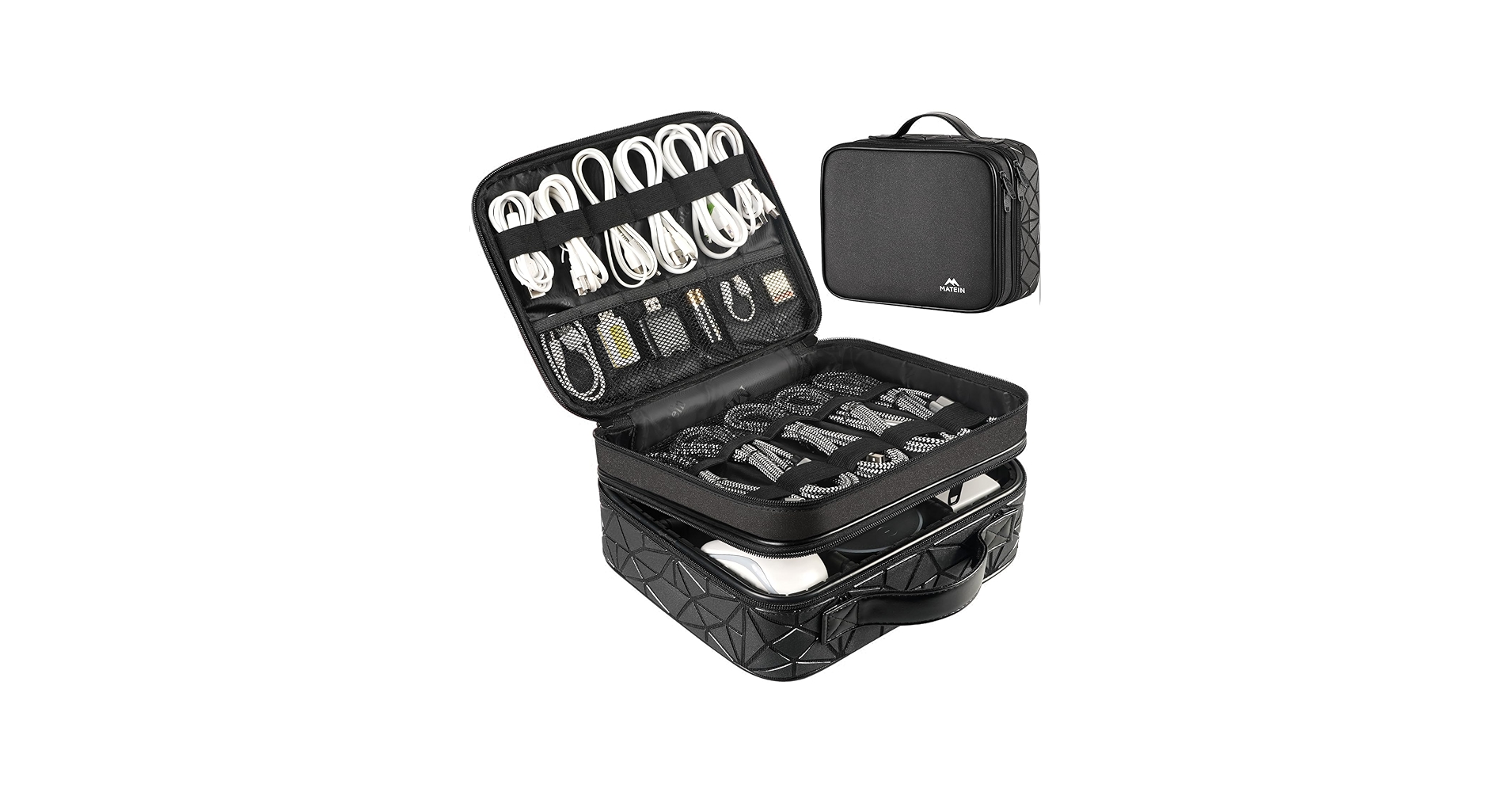 MATEIN Cord Organizer Case with Adjustable Divider, DJ Cable