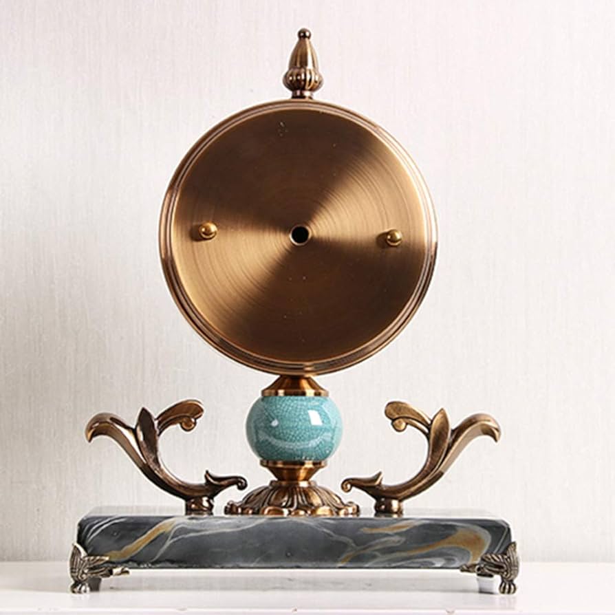 Metal Silent Desk Clocks, Table Clock with Marble