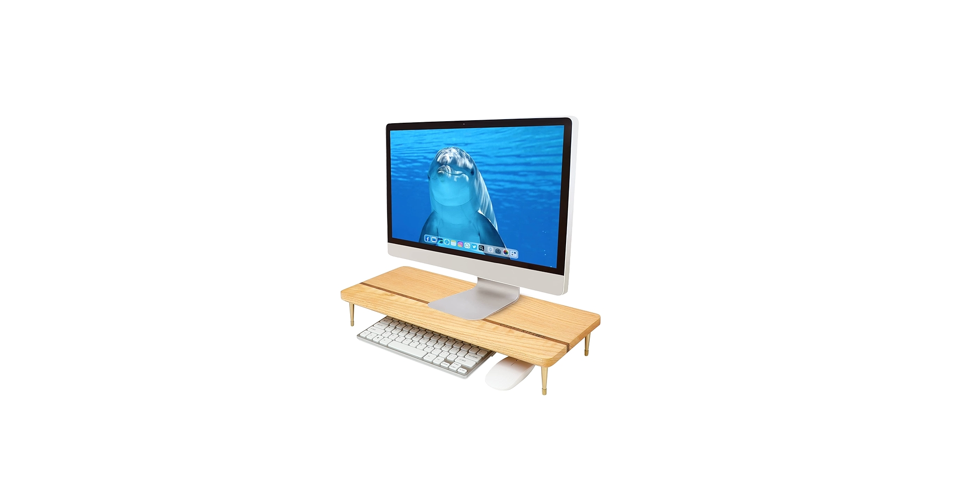 Monitor Stand Wood Riser for iMac Laptop Computer