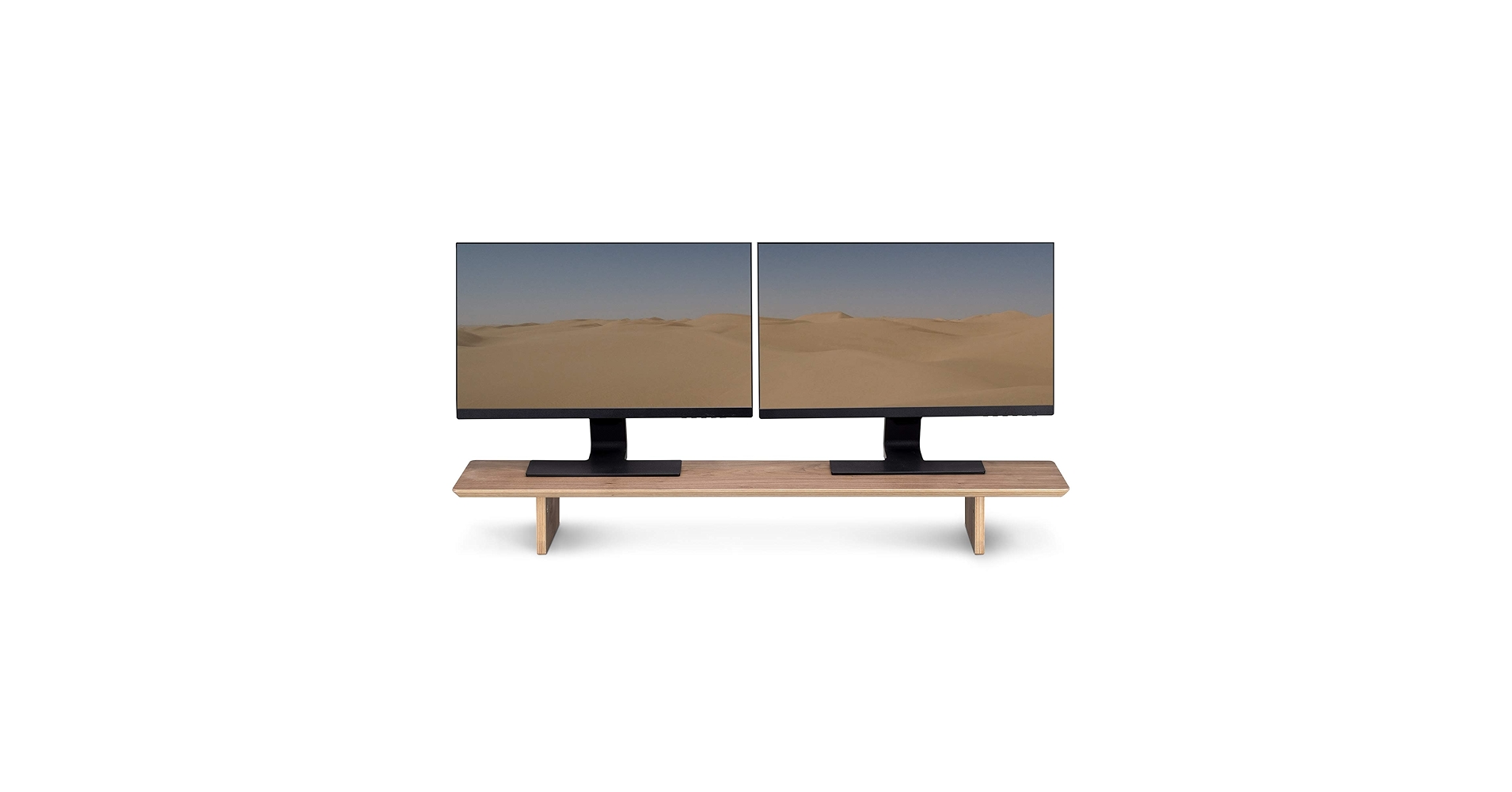 Navaris Dual Monitor Stand Riser - Real Wood