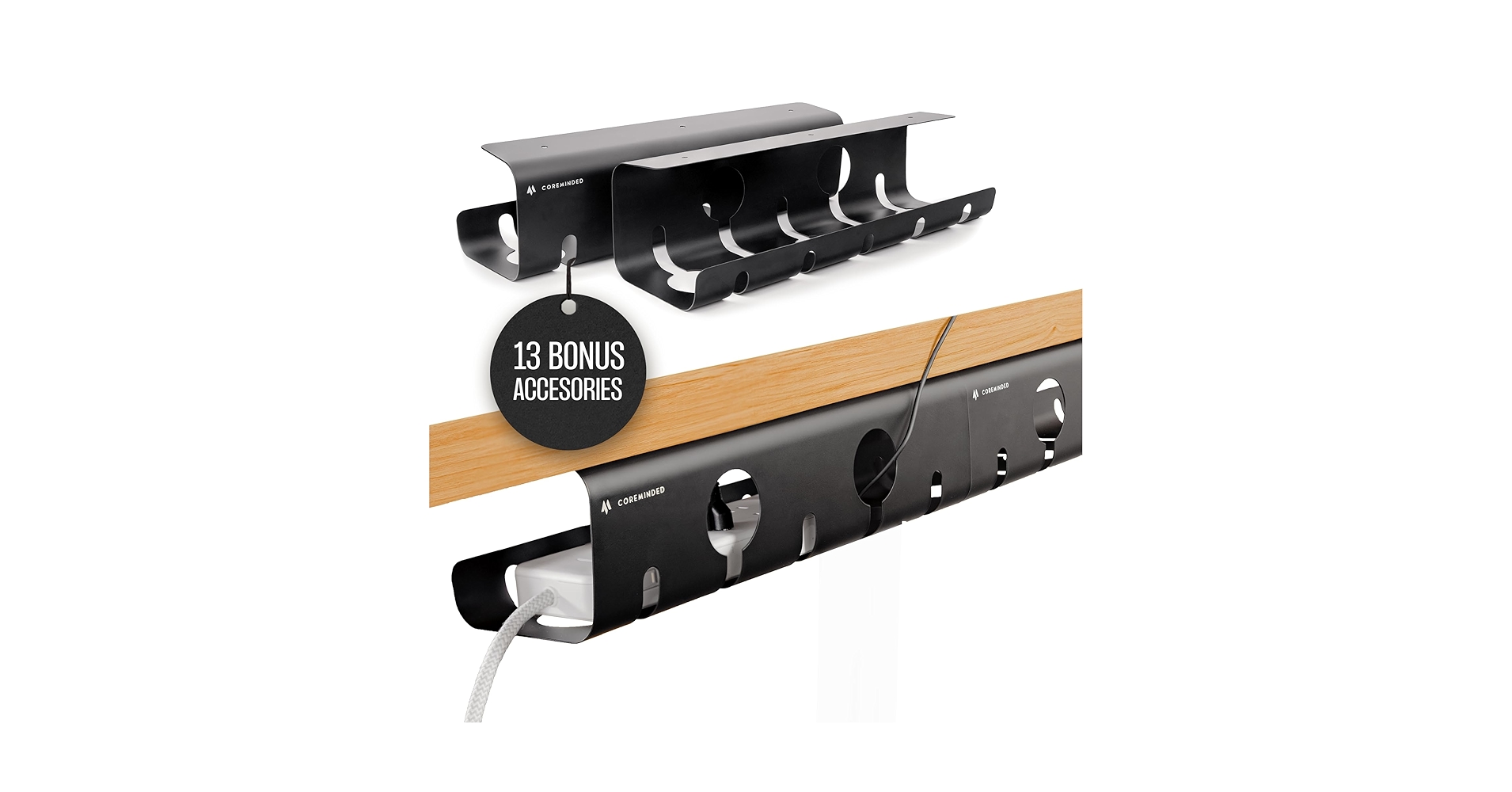 No-Drill Under Desk Cable Management Tray - 2