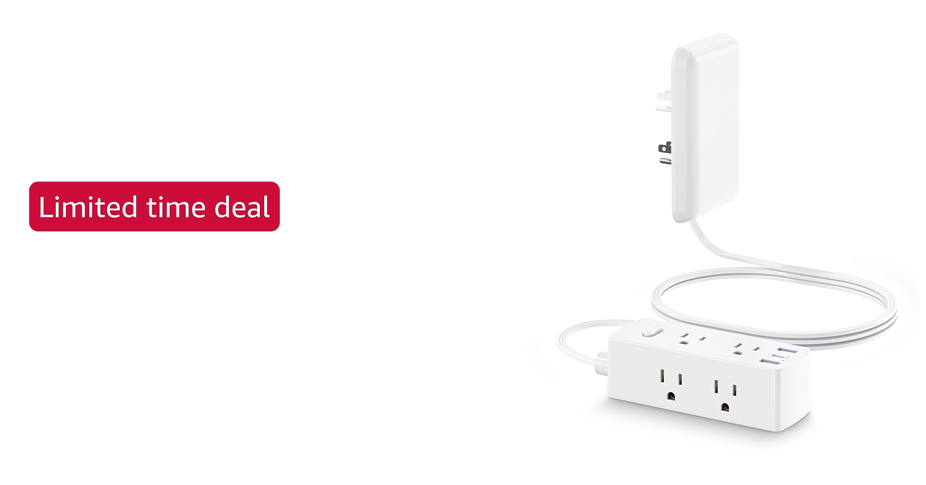 Olcorife Flat Extension Cord with Outlet Cover, Flat Plug Power Strip