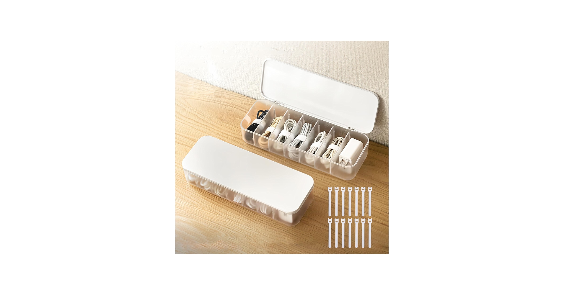 PAVSTINE 2 Pcs Cable Organizer Storage Box with