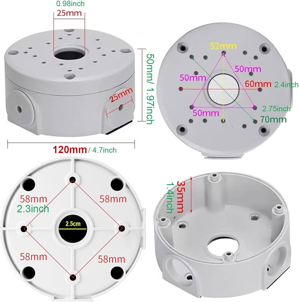PCUORLEORS 2 Pack Dome Camera Junction Box