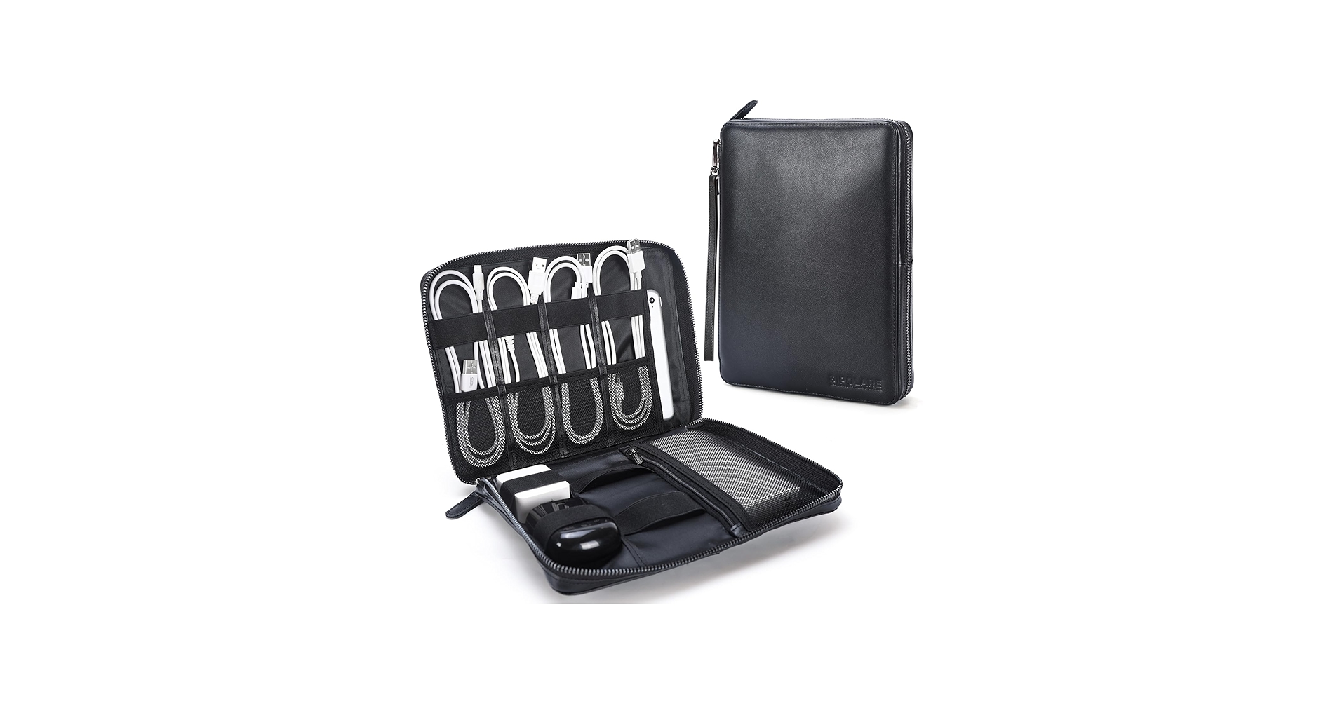 Polare Napa Leather Travel Cable Organizer Case