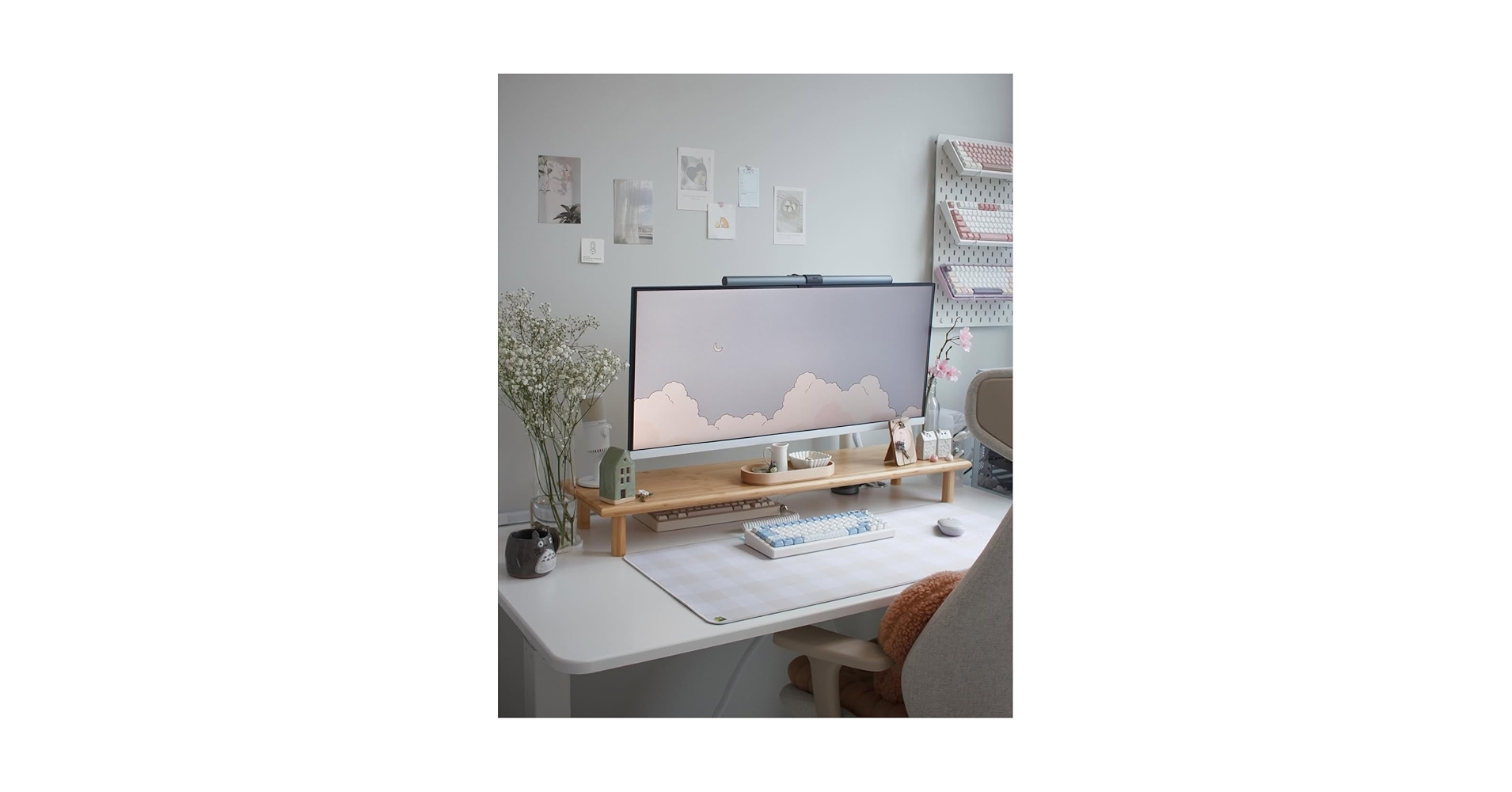 ROCDEER Bamboo Dual Monitor Shelf, Monitor