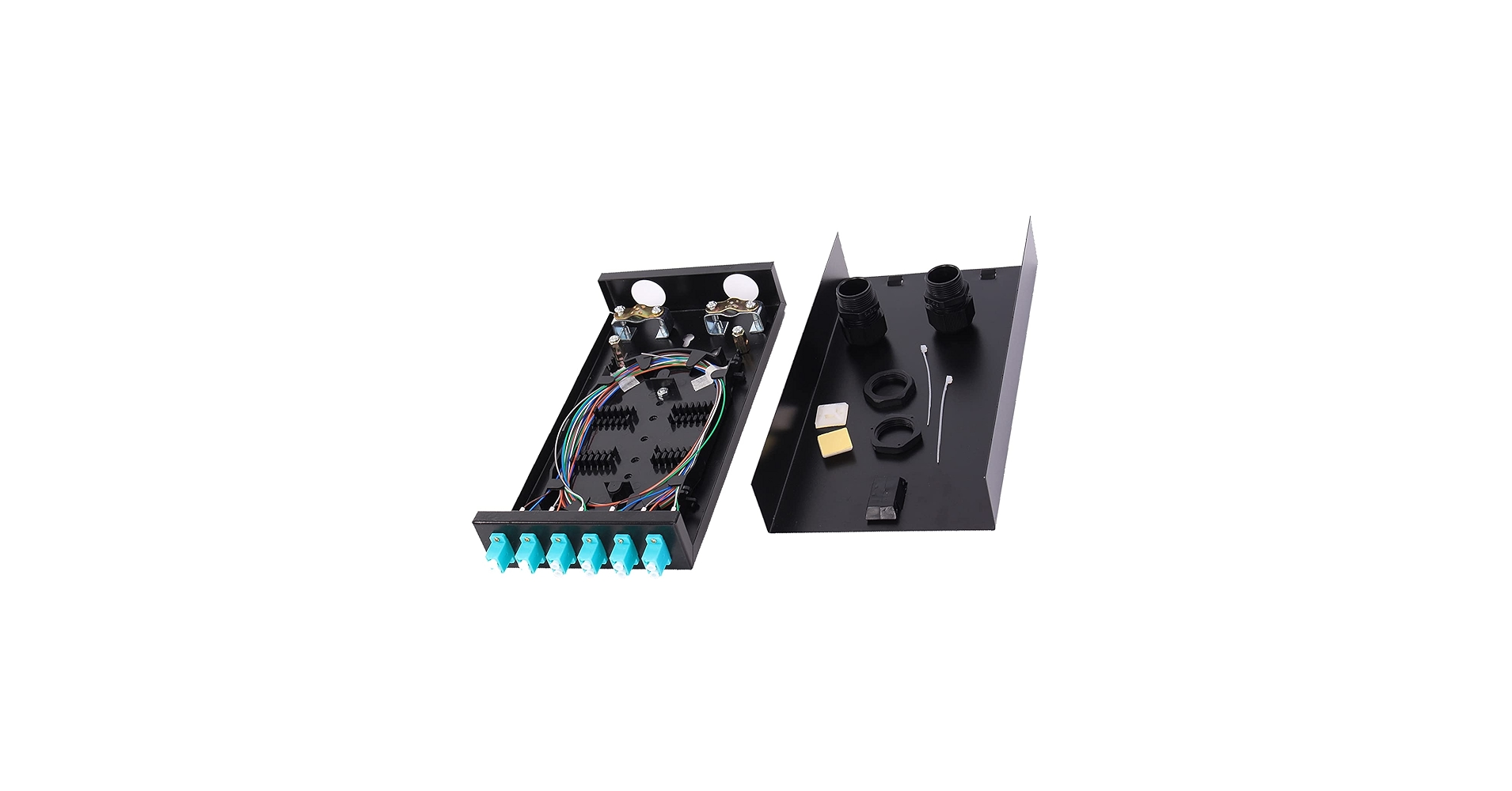 SC SM 6Port Box +Cables Wall Mount Fiber