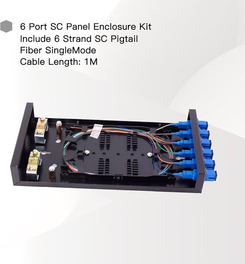 SC SM 6Port Box +Cables Wall Mount Fiber