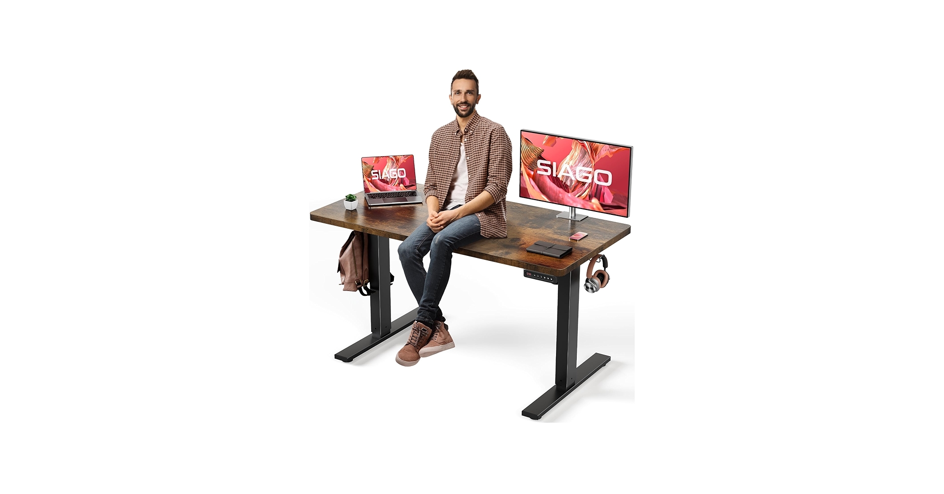 SIAGO Electric Standing Desk Adjustable - 48 x 24