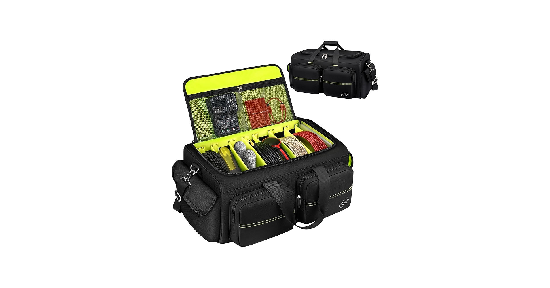 SNIGJAT DJ Bag, Large Capacity DJ Cable Gig Bag